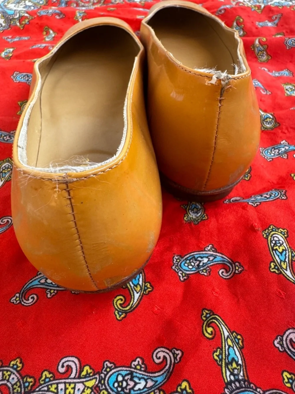 Kate Spade Nude Patent Leather Square Toe Ballet Flats